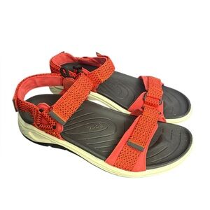 ECCO Men's X-trinsic Sport Sandal black and orange 10/10.5